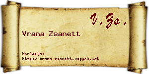 Vrana Zsanett névjegykártya